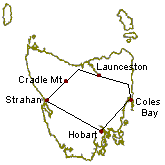Locations Map of Tasmania